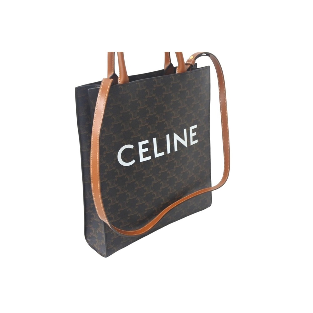 Celine Vertical Cabas Tote Bag Triomphe Canvas Brown - Picture 4 of 9